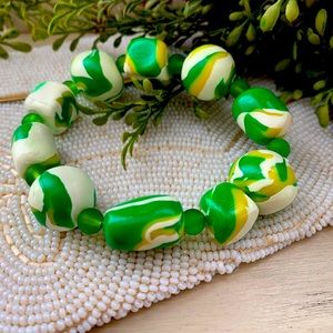 Handcrafted polymer clay stretch bracelet